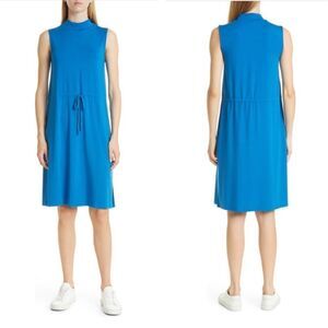 EILEEN FISHER Mock Neck Tie Waist Sleeveless Dress size S/P